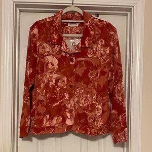 Women’s Coldwater Creek Women's Floral Blazer - Red and Pink PXL